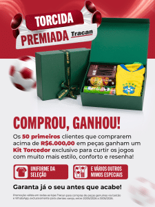 Tracan lança campanha “Torcida Premiada” com Kit Torcedor exclusivo para clientes