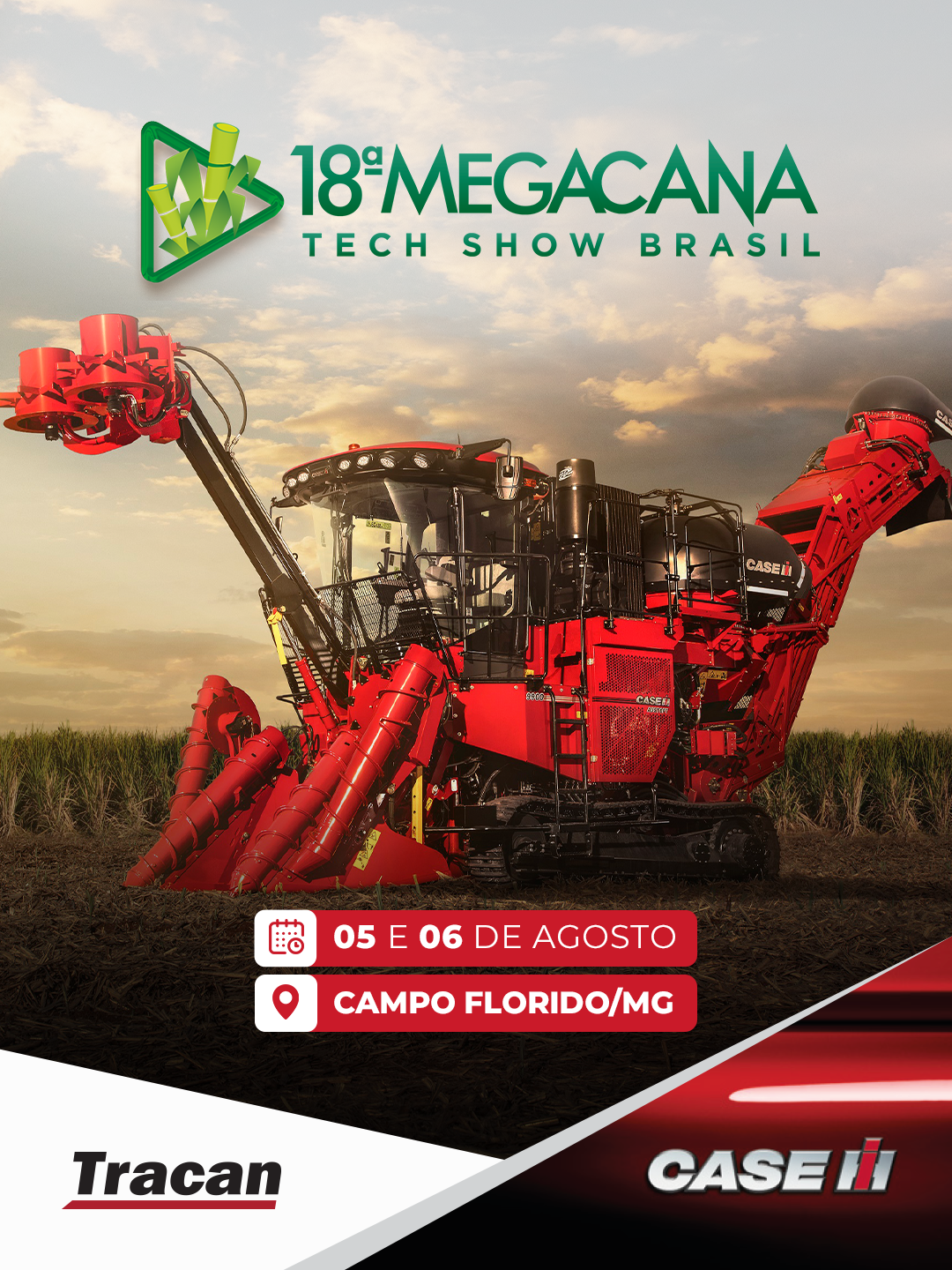 Tracan confirma presença na 18ª MegaCana Tech Show Brasil com a Case IH Austoft 9900